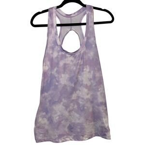 Athleta Womens Purple Tie Dye Ultimate Train Tank Top Racerback Keyhole Size L
